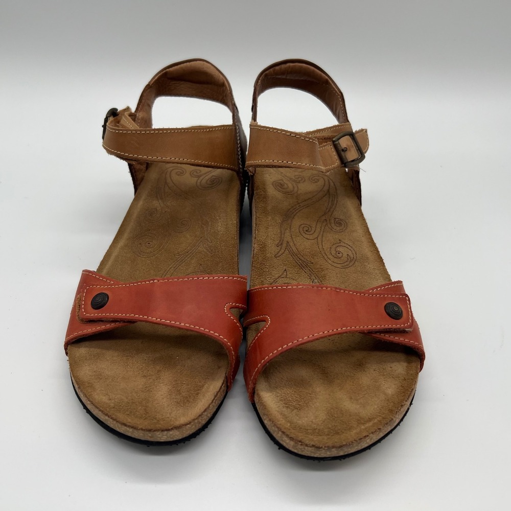 Taos Women's Sadie Sandal Earth Orange Brown Cork Made in Spain Womens 9-9.5 - Picture 2 of 6